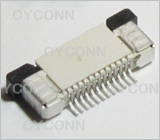 0.5 12P FPC连接器 上接，0.5mm12PFPC座，0.5mmFPC卧贴12P，0.5 12P抽屉式上接
