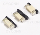 0.5mm 8Pin 抽屉式FPC连接器 下接触图,0.5mmFPC座8Pin 下接触图，0.5 8Pin卧贴 FPC连接器图，0.5mm 8Pin SMT ZIP FPC Connector Picture