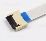 间距0.5mm卧式贴片前插后掀高2.0mm,0.5FPC连接器双面接触，0.5后掀式FPC连接器，0.5翻盖式FPC座，高2.0mm,0.5S-7X-20PWB