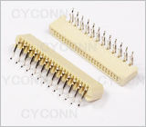 1.0 24Pin 弯插单面接触不带锁FPC连接器图，1.0 24Pin弯脚插板FPC连接器图片，1.0 24P DIP FPC插座图，1.0mm 24Pin 90° DIP No ZIF FPC Connector Picture