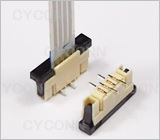 1.0立贴单面接FPC连接器，1.0mm立式单面接贴片FPC座，1.0立贴带锁扣FFC连接器