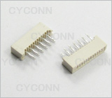 1.0 12PIN FPC插座单面接，插板式，1.0mm FPC连接器 12PIN 插板式