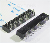 1.0mm 20P 90DIP FPC连接器 双面接,1.0 20P 弯插板FPC插座，1.0mm20PIN 卧插板FPC连接器，1.0 20PIN DIP FPC座