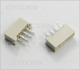 1.0 7PIN FPC插座单面接，插板式，1.0mm FPC连接器 7PIN 插板式